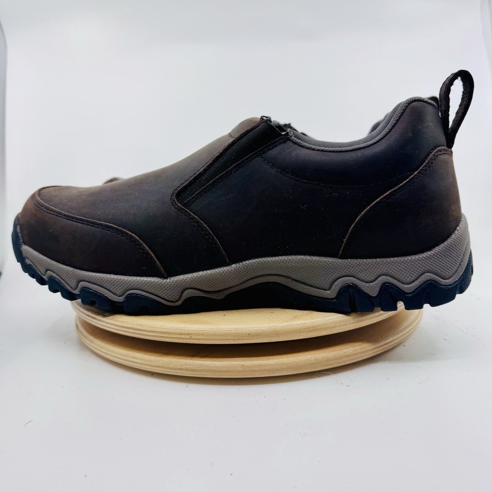Duluth Trading Wild Boar Leather Mocs Shoes Men's 12 Wide Brown Slip Resistant